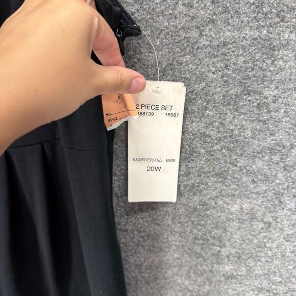 New Signature Dress Women 20W Plus Black Sheath Midi Sleeveless Zipper Rayon - Picture 4 of 7